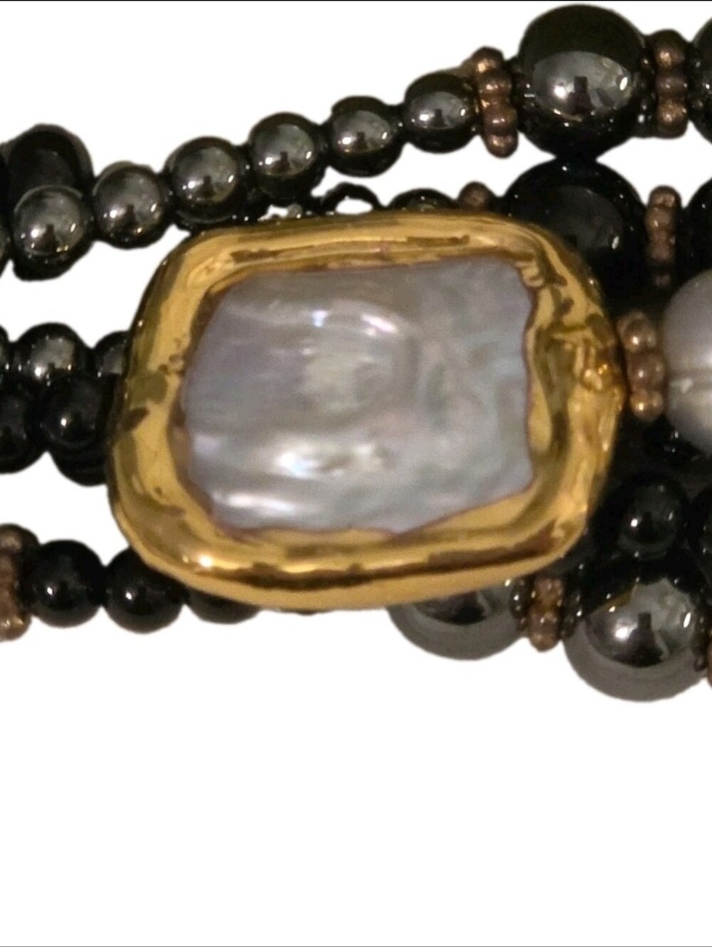 Irrum Merrill Freshwater Pearl Cluster Necklace Mother of Pearl Multi Strand - Picture 5 of 8